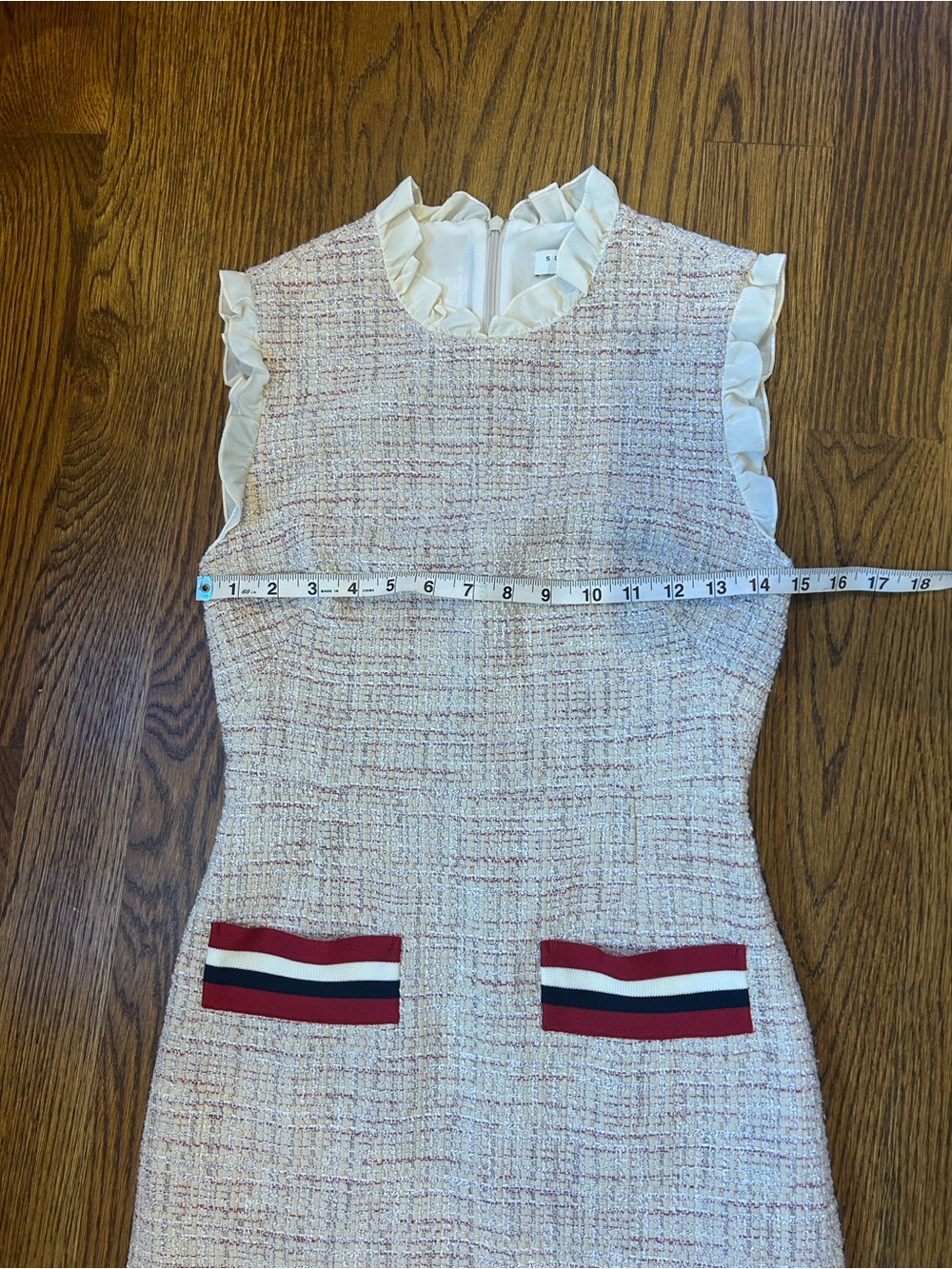 Sandro Morgan Ruffled Tweed Mini Dress size FR 36/US 4 - Picture 6 of 9